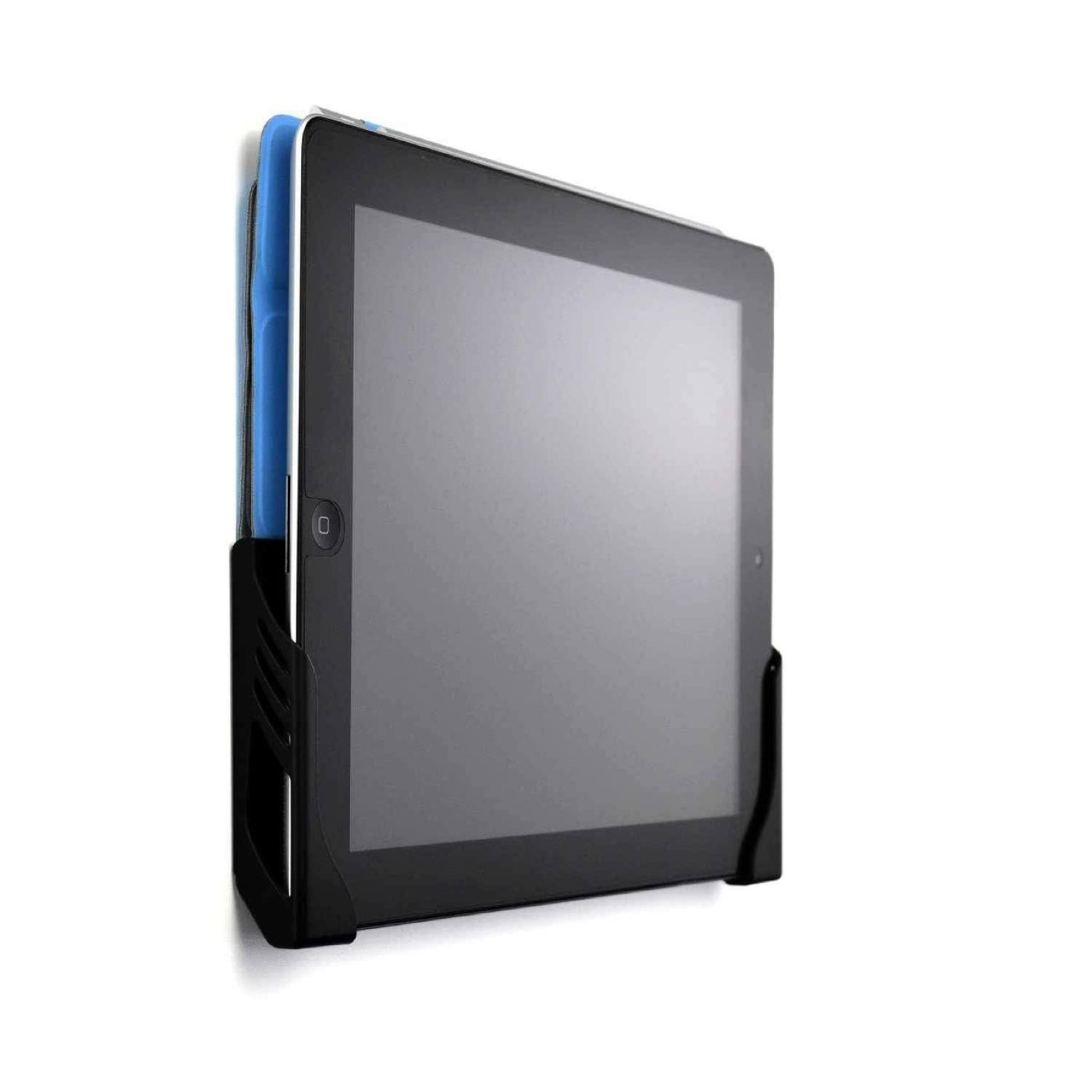 Dockem Koala screw-in tablet wall-mount brackets holding a tablet in portrait orientation.