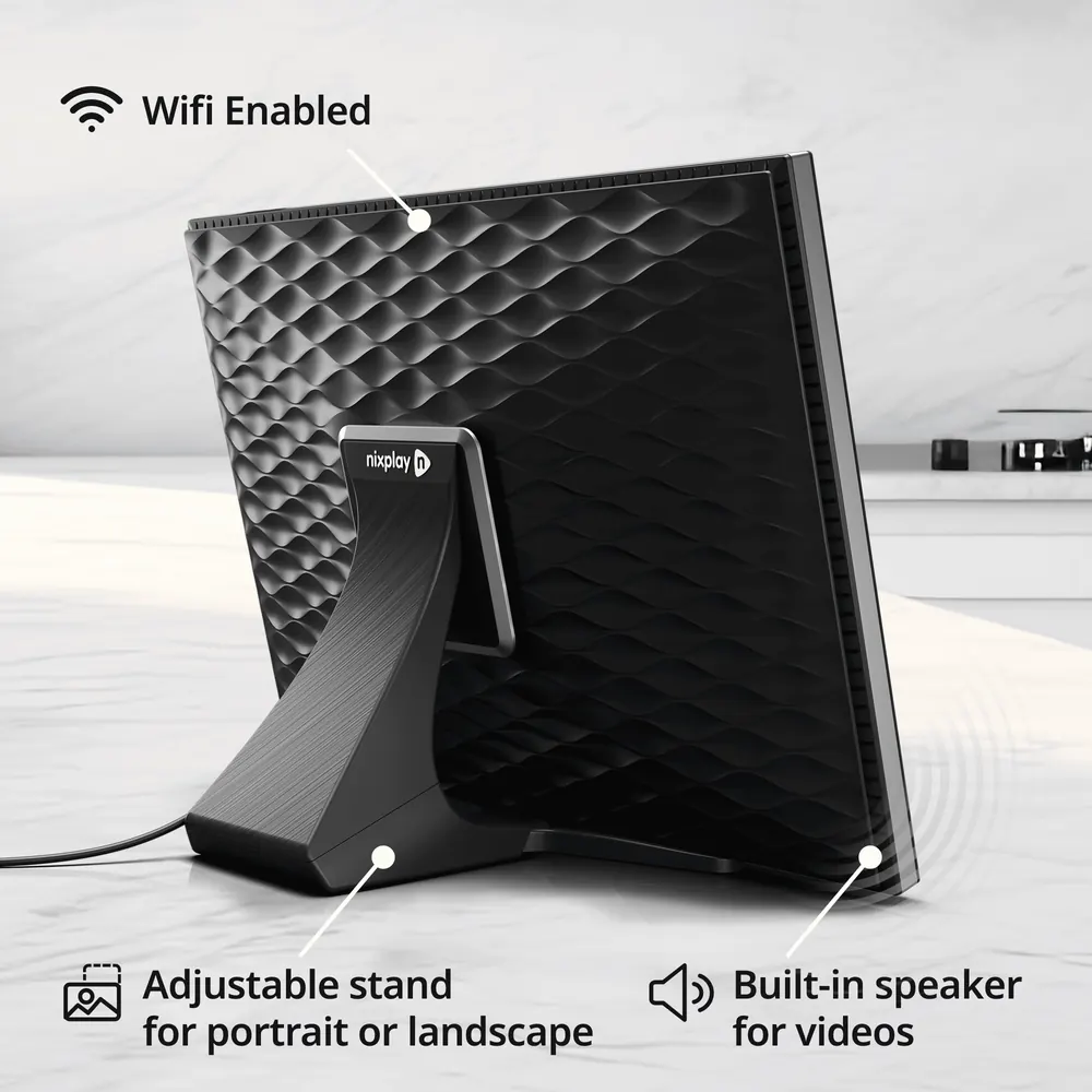 Rear casing and stand of the Nixplay Modern W10K